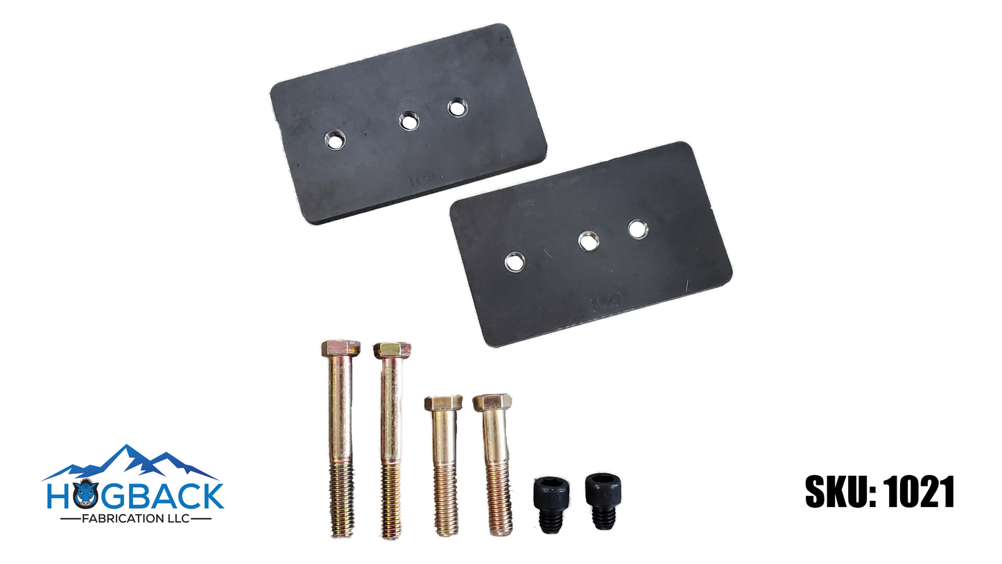 3 inch wide axle relocation plates, 7/16 Inch Center Pin
