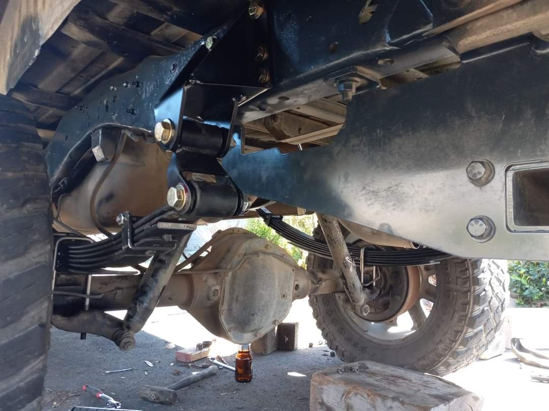 Shackle reversal on a one ton dodge