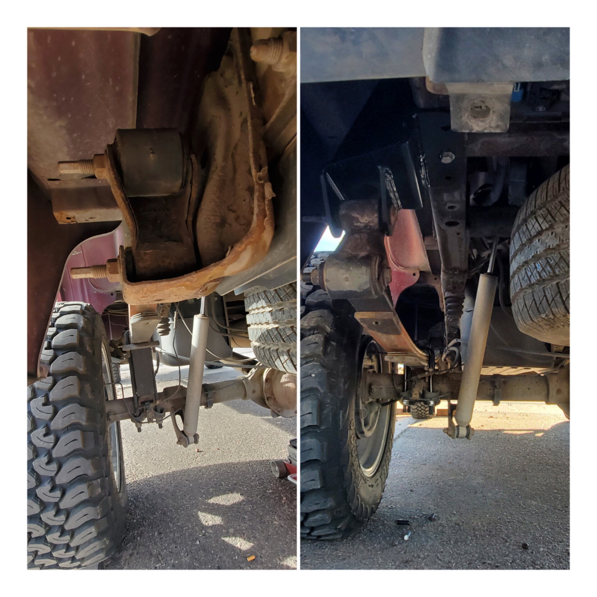 Removing blocks and replacing with shackle reversal