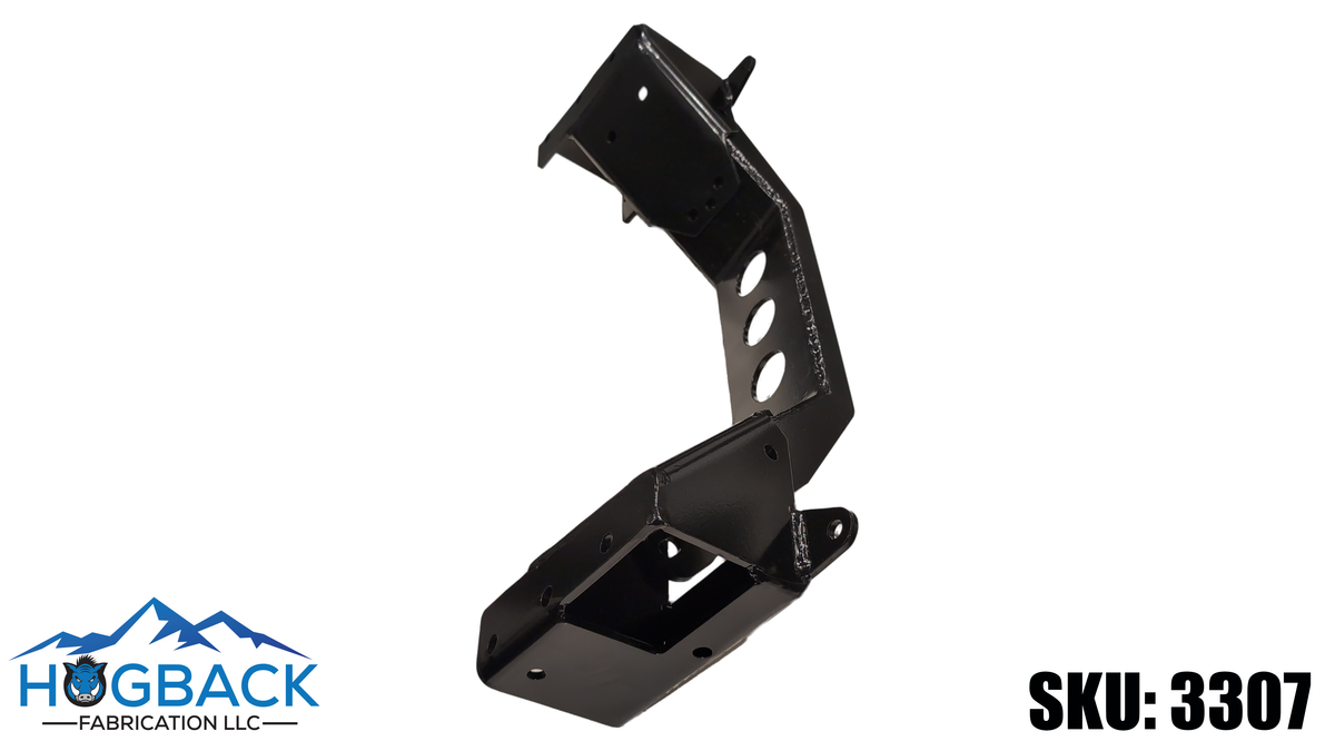 A black metal mounting bracket or hardware component shown on a plain white background, with the HOGBACK FABRICATION LLC logo in the lower left and SKU text 'SKU: 3307' in the lower right.