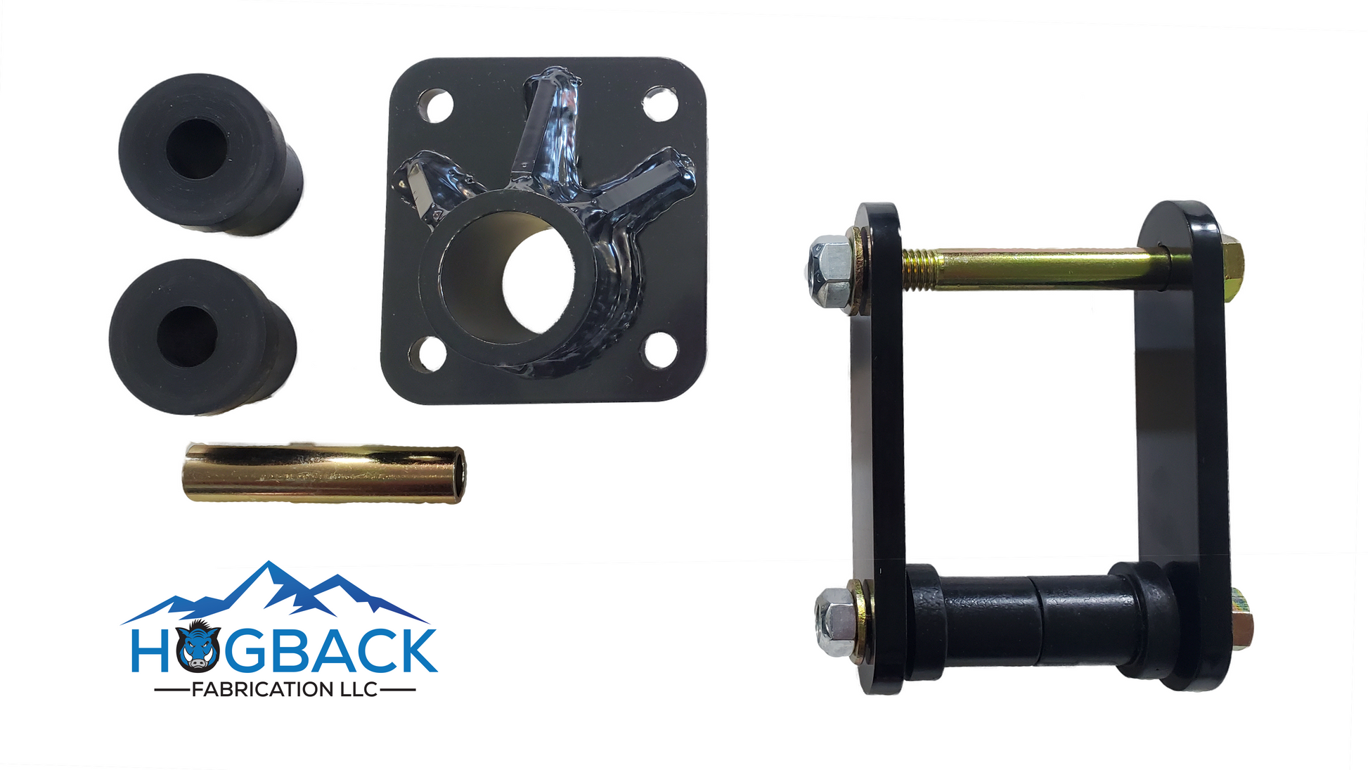 73-87 GM front suspension shackle hanger with HD Shackles – hogbackfab